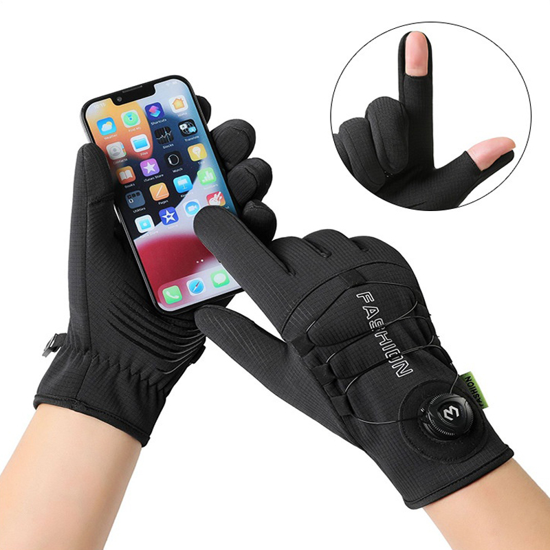 Ski Glove Waterproof - バイク用、秋冬用、暖かいフリース素材のフルパームグローブ。タッチスクリーン対応、アウトドアスポーツ、サイクリング、雪遊び、防水、スキー、スノーボードに最適。