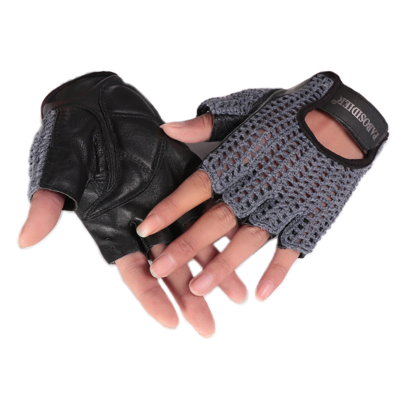 ユニセックスサマーハーフフィンガーレトロ牛革グローブ ヴィン - Leather Driving Glove のレビューと価格